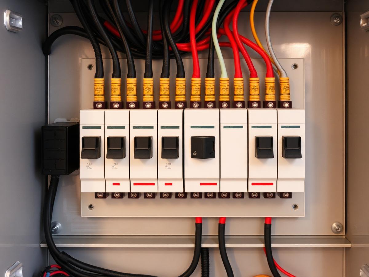 Moderne groepenkast met automaten en aardlekschakelaars