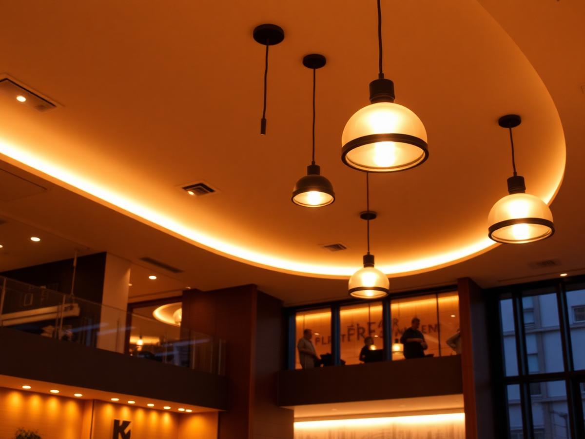 Warme LED-verlichting in modern interieur